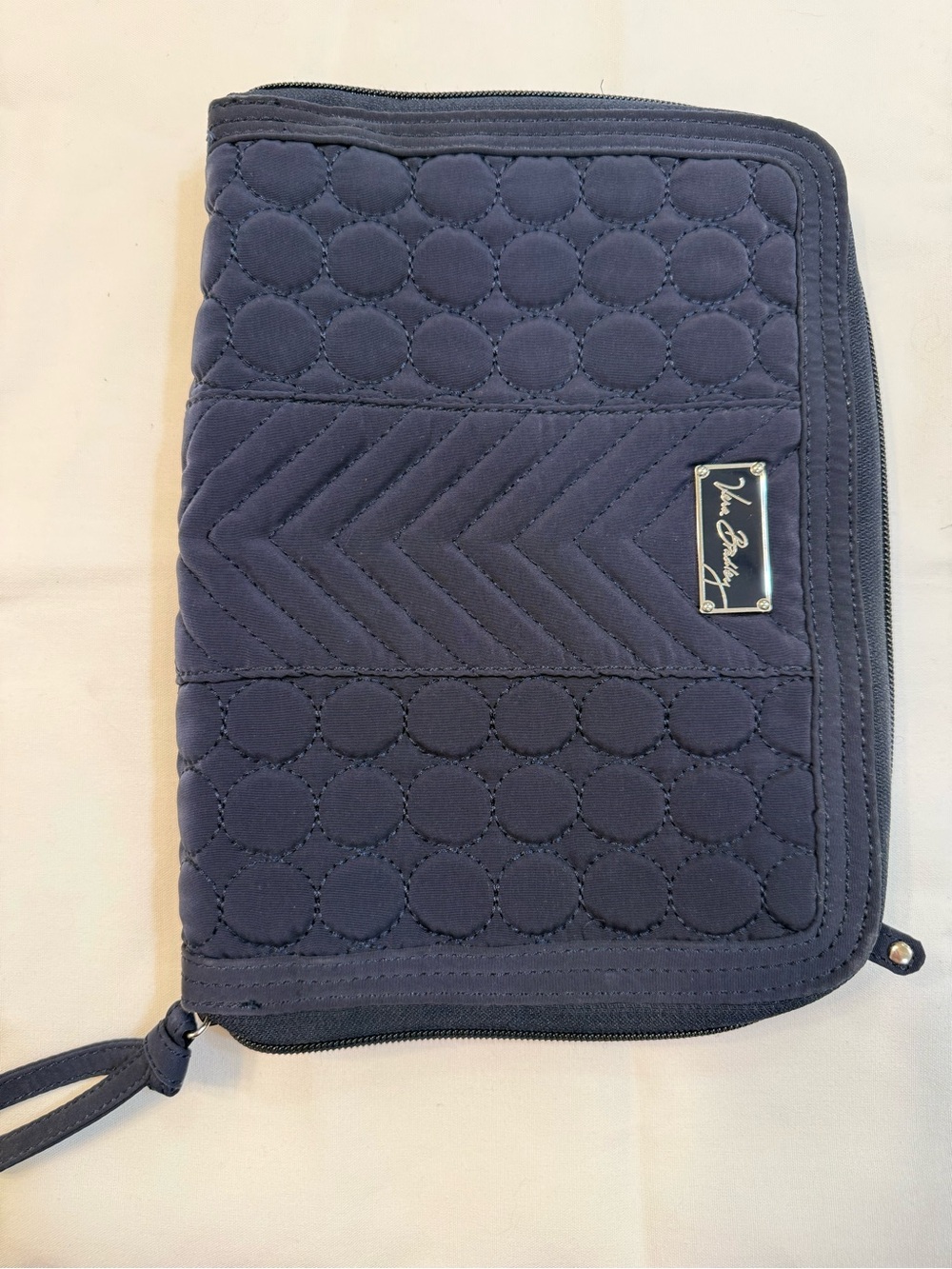 Vera Bradley Quilted Navy Zip-Around Jewelry Organizer